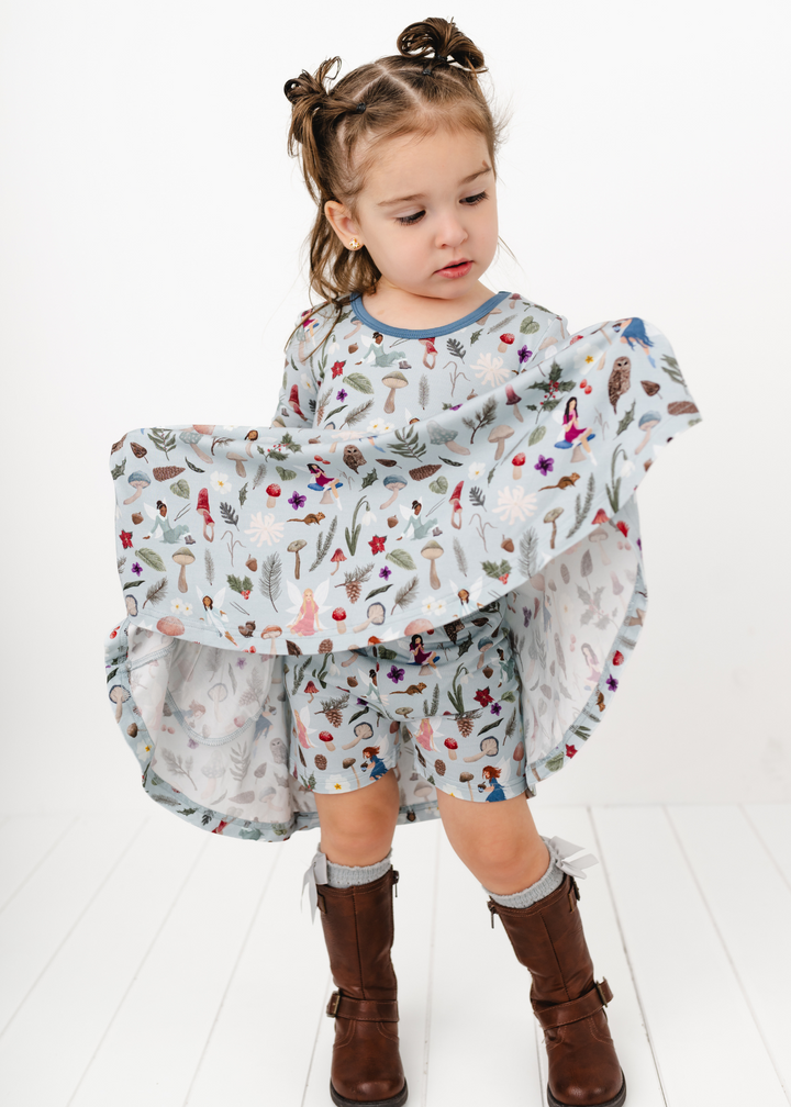 Frosted Fairies Long Sleeve Twirl Dress