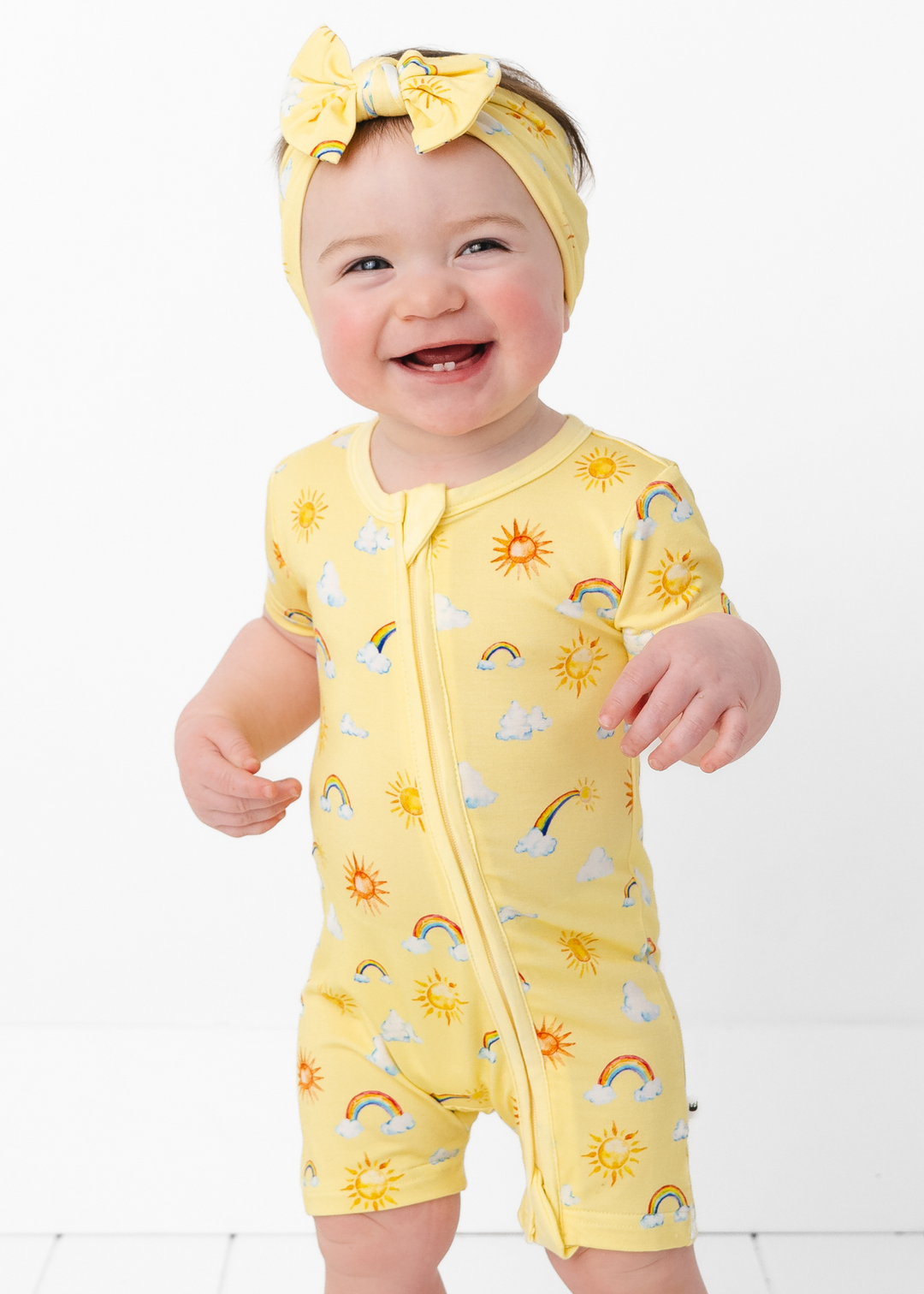 Sunshine & Rainbows Bamboo Shortie Romper