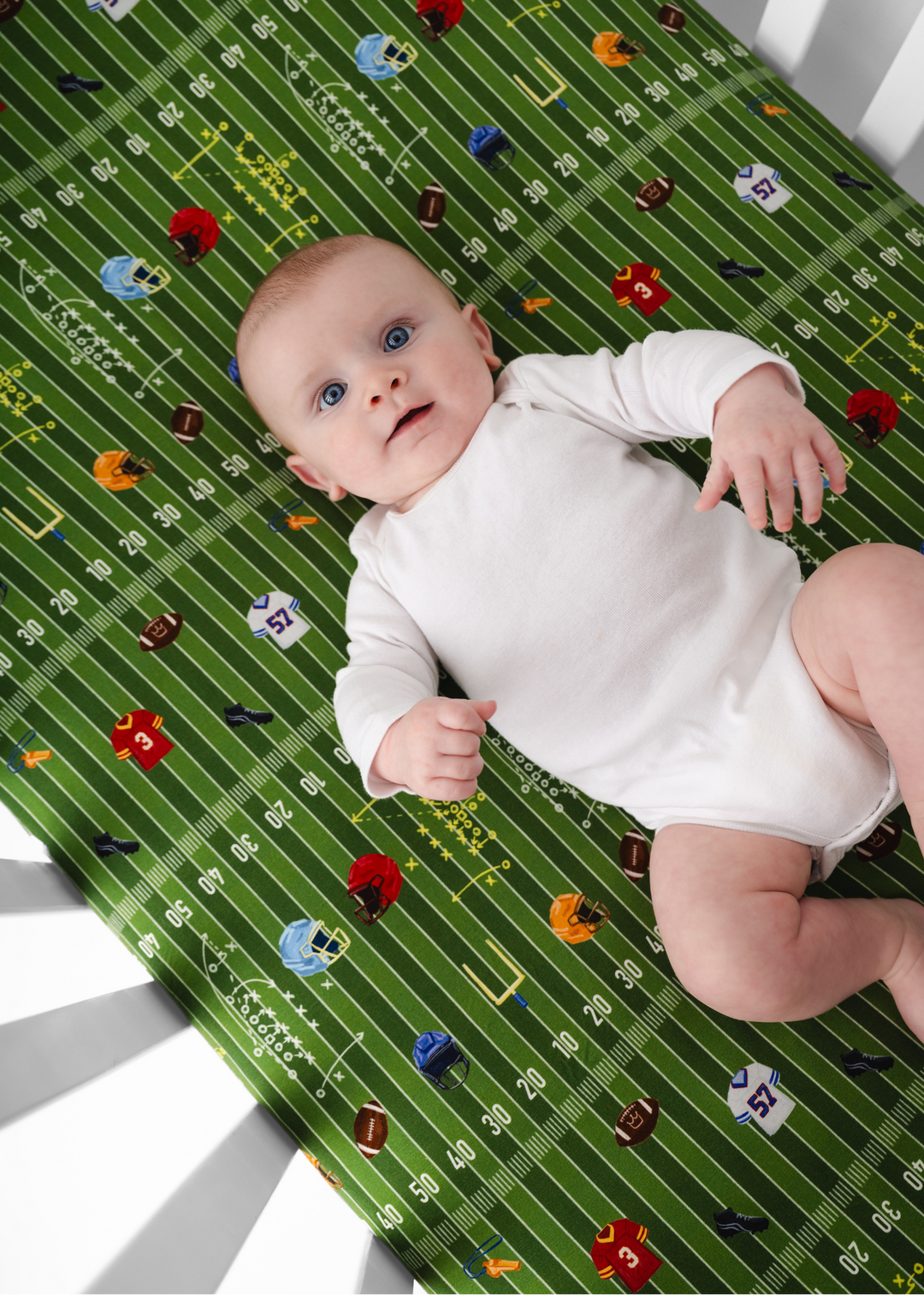 Football Field Bamboo Crib Sheet