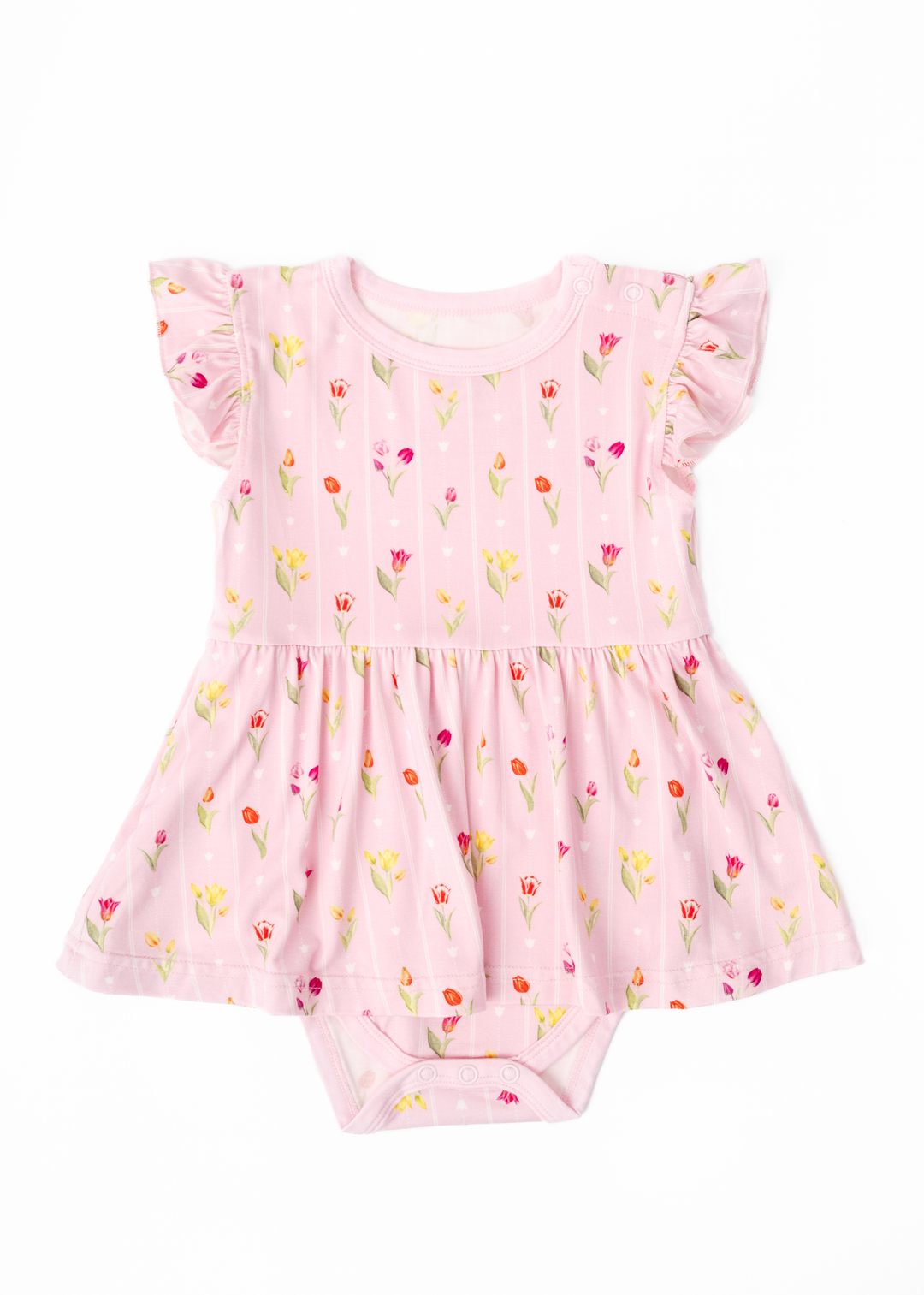 Ann Christine Floral Bamboo Flutter Dress