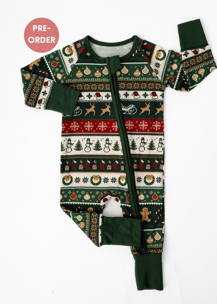 Classic Christmas Bamboo Zippered Sleeper *PREORDER*