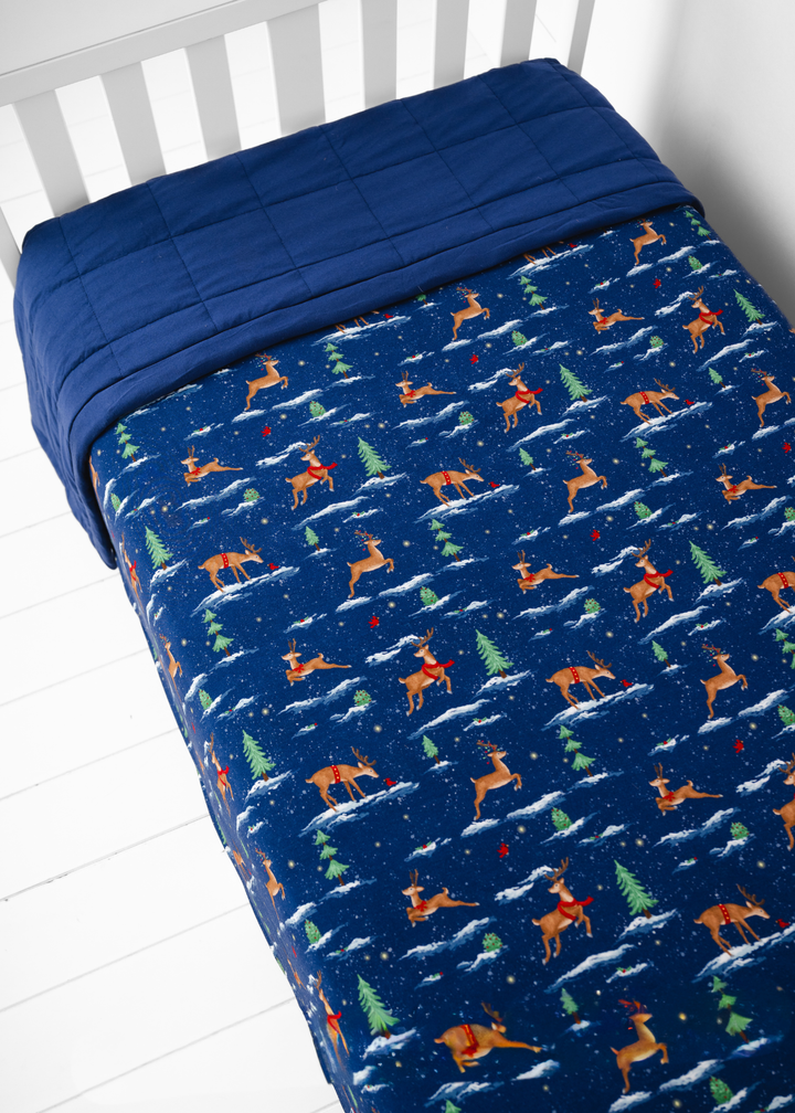 *PREORDER* Reindeer Christmas Large Quilted Bamboo Blanket