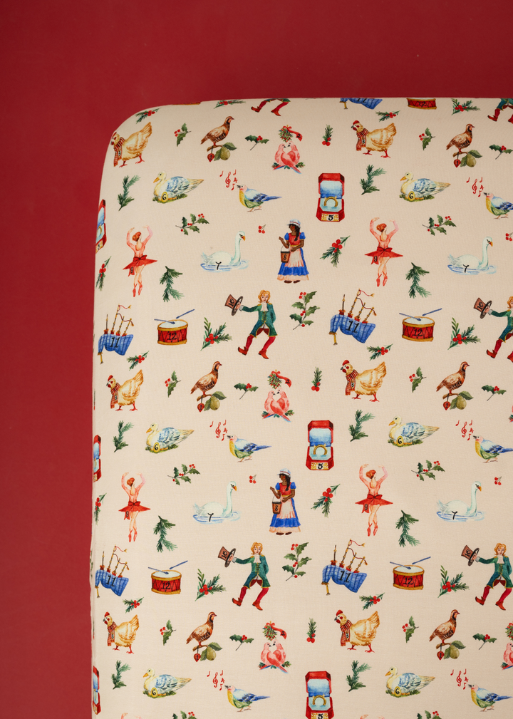 12 Days of Christmas Bamboo Crib Sheet