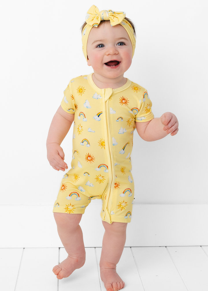 Sunshine & Rainbows Bamboo Shortie Romper