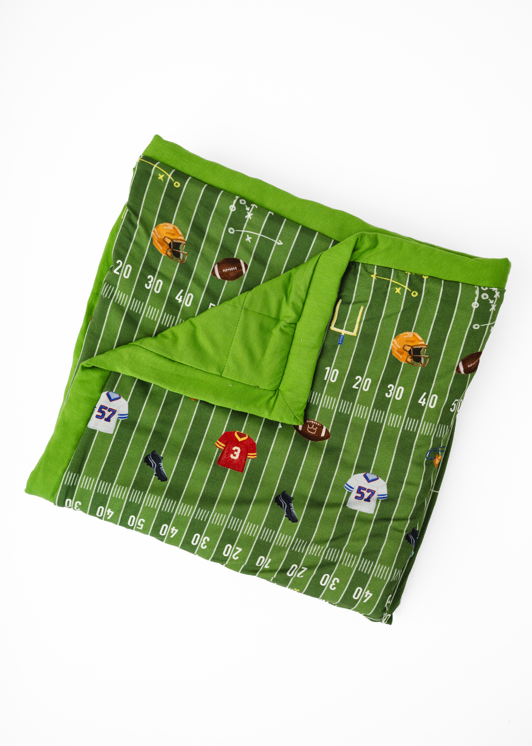 Football Field Large Quilted Bamboo Blanket