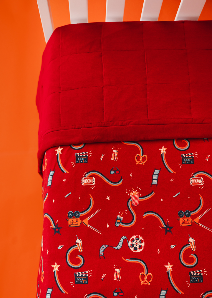 Movie Night Large Quilted Bamboo Blanket