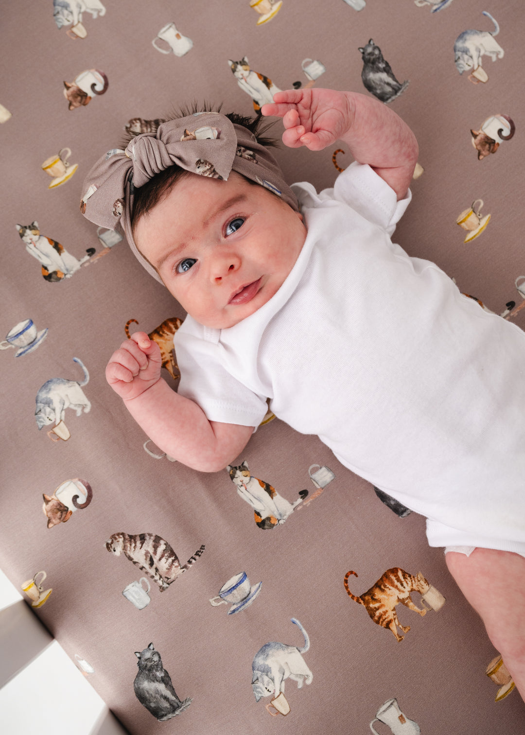 Cats and Coffee Bamboo Crib Sheet