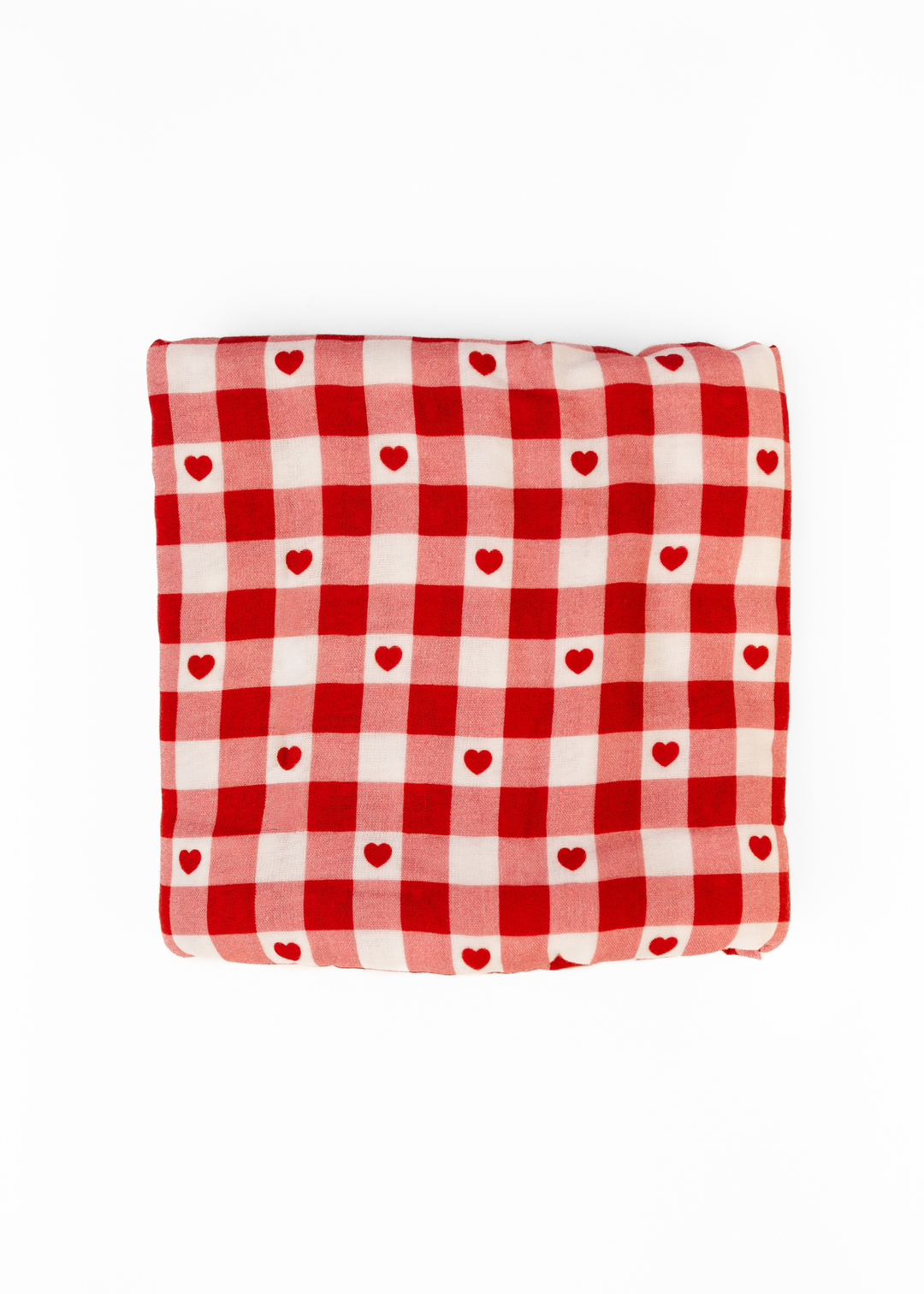 Plaid Hearts Bamboo Swaddle Blanket
