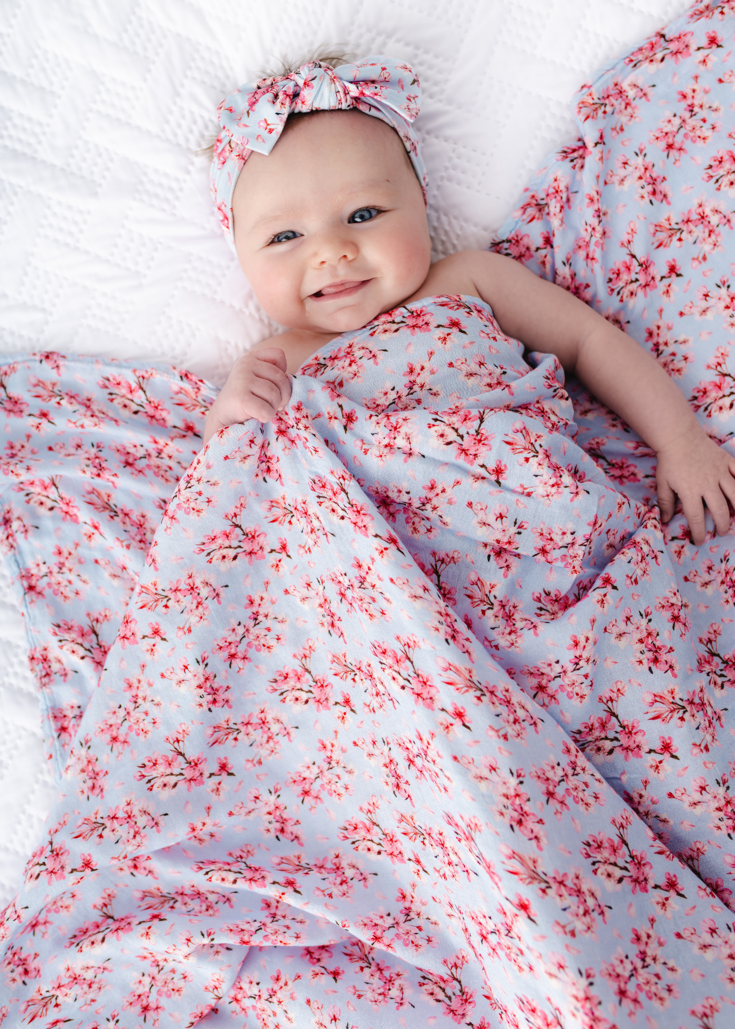 Cherry Blossom Swaddle Blanket