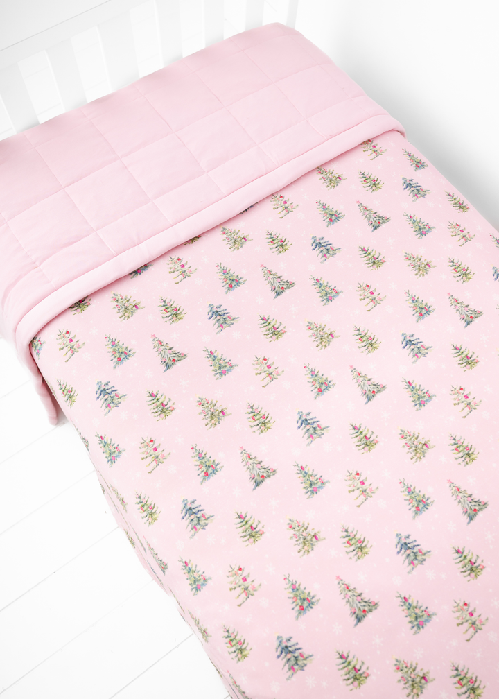 *PREORDER* Pretty Pink Christmas Large Quilted Bamboo Blanket