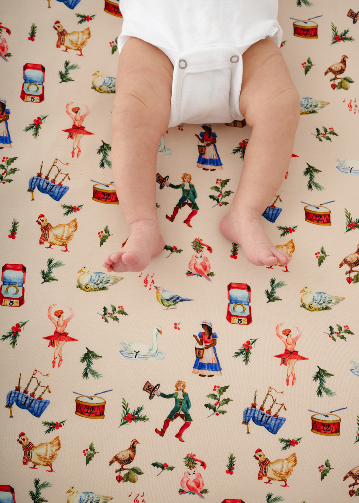 12 Days of Christmas Bamboo Crib Sheet