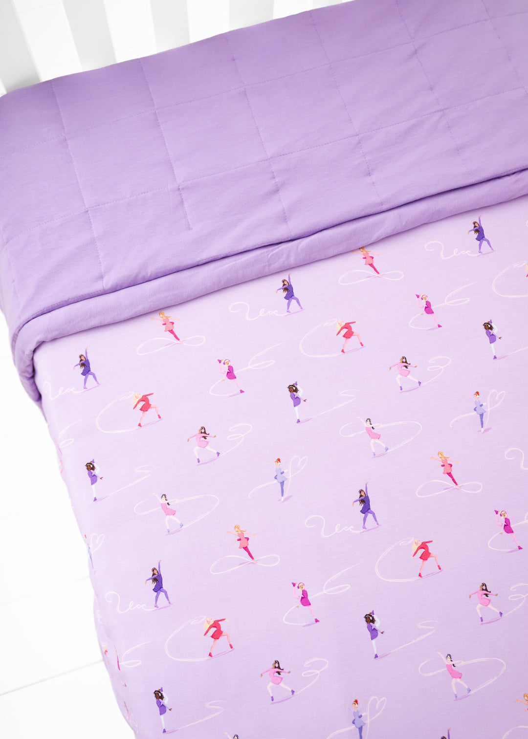 Ice Skating Large Quilted Bamboo Blanket