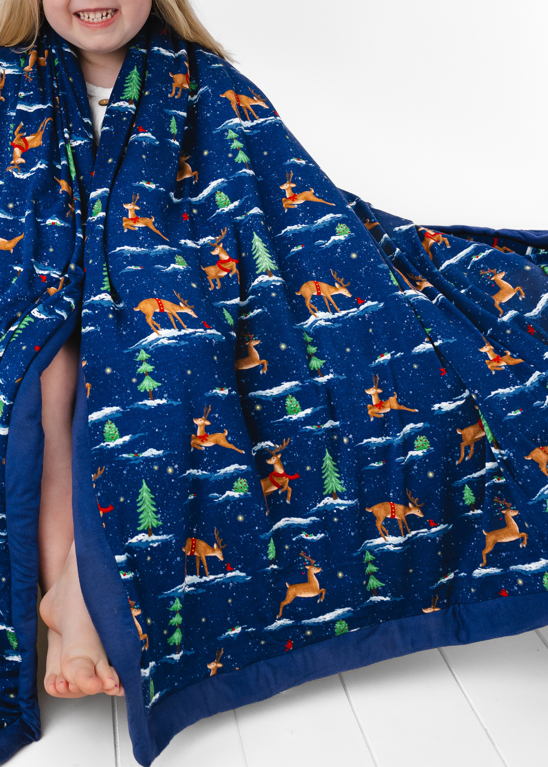 *PREORDER* Reindeer Christmas Large Quilted Bamboo Blanket