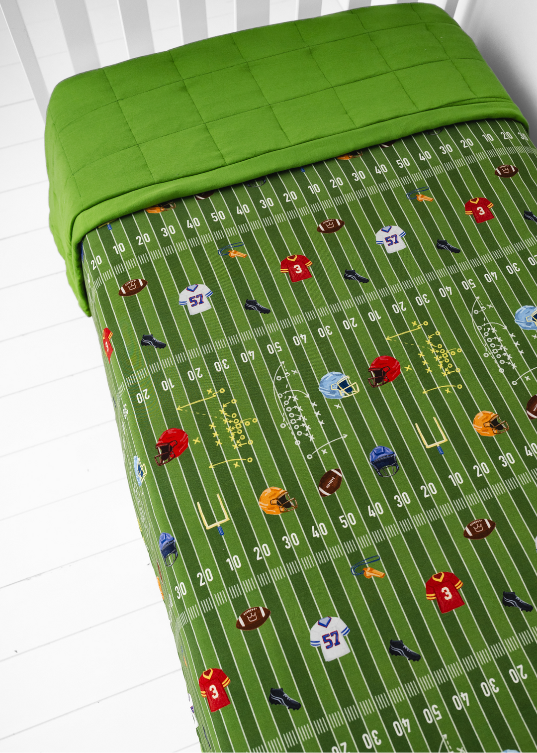 Football Field Large Quilted Bamboo Blanket