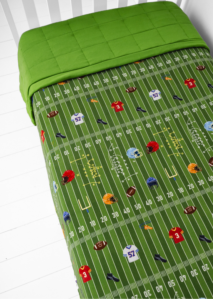 Football Field Large Quilted Bamboo Blanket