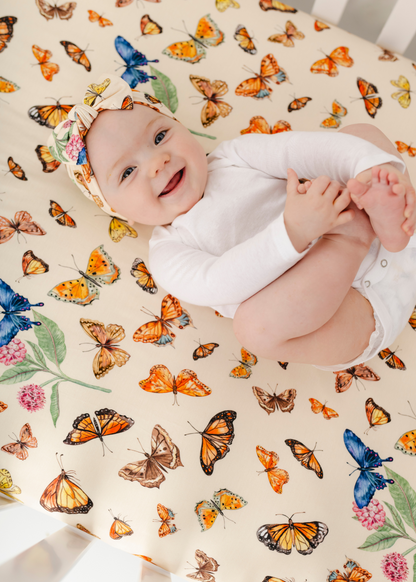 Kensington's Butterflies Bamboo Crib Sheet