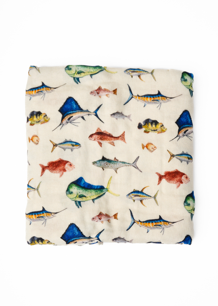 Deep Sea Fishing Swaddle Blanket
