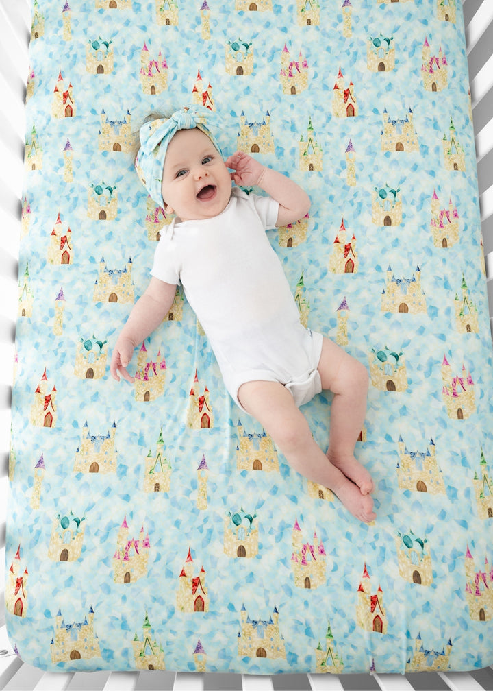 Castles Stained Glass Bamboo Crib Sheet