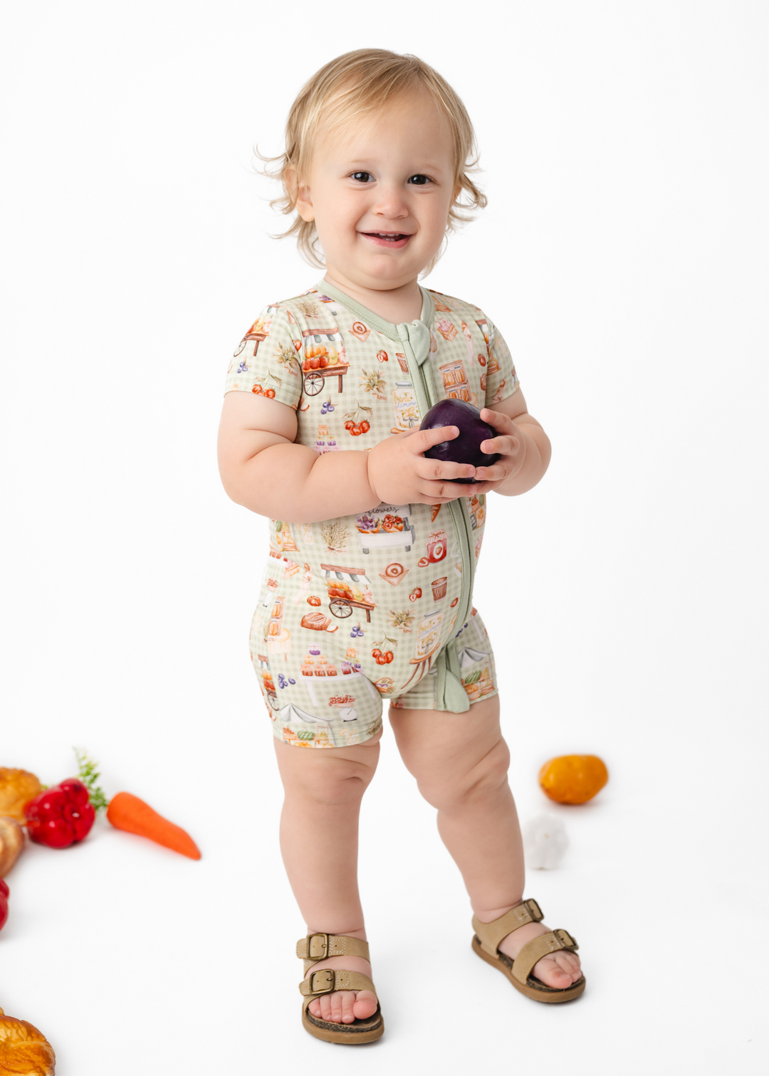 Farmer's Market Bamboo Shortie Romper