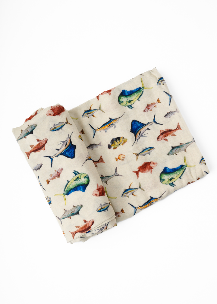 Deep Sea Fishing Swaddle Blanket