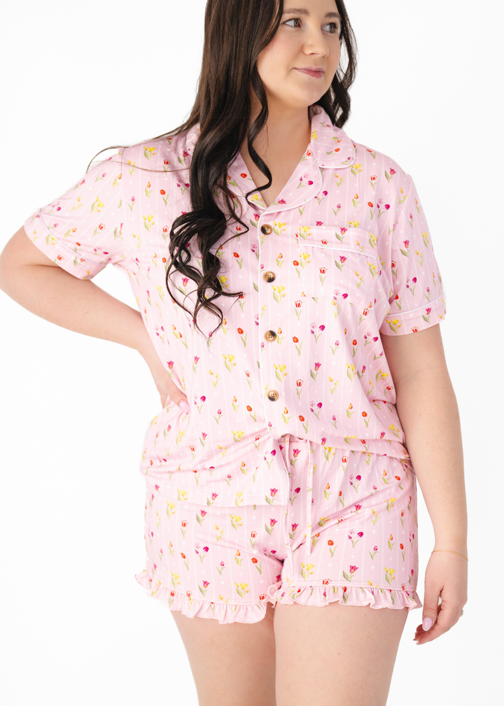 Ann Christine Floral Women's Bamboo Short Pajama Set