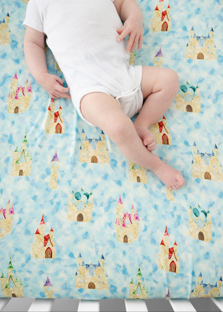 Castles Stained Glass Bamboo Crib Sheet