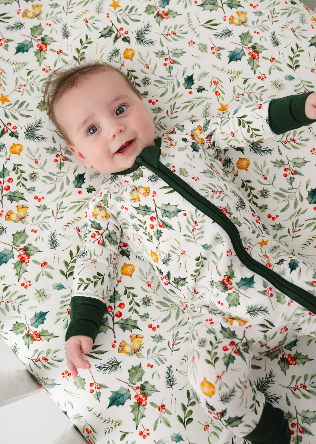 Holly Jolly Christmas Bamboo Zippered Sleeper