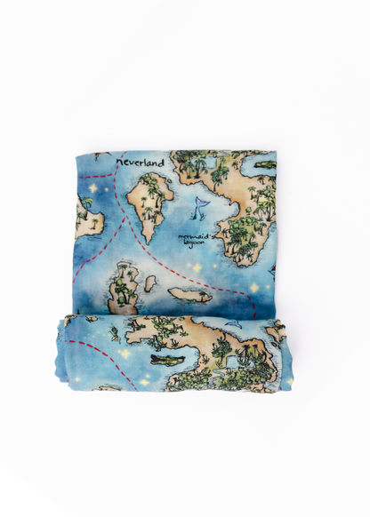 Neverland Map Swaddle Blanket