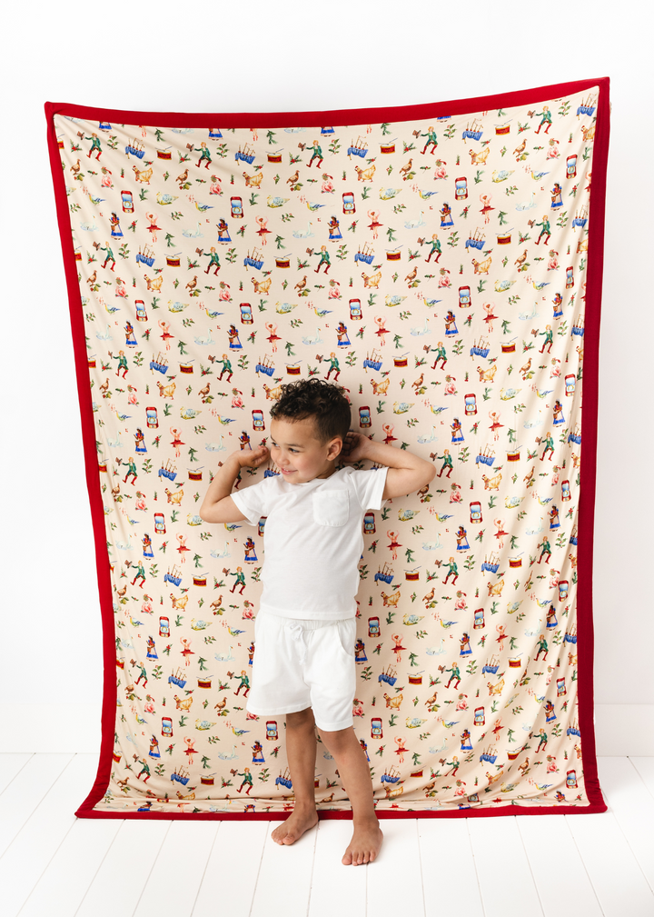 12 Days of Christmas Large Quilted Bamboo Blanket