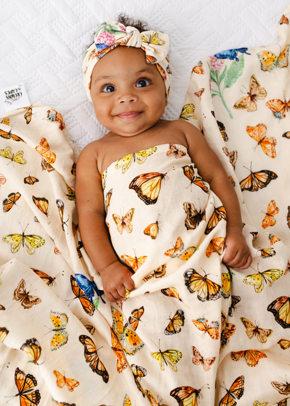 Kensington s Butterflies Swaddle Blanket Little Crowns Capes