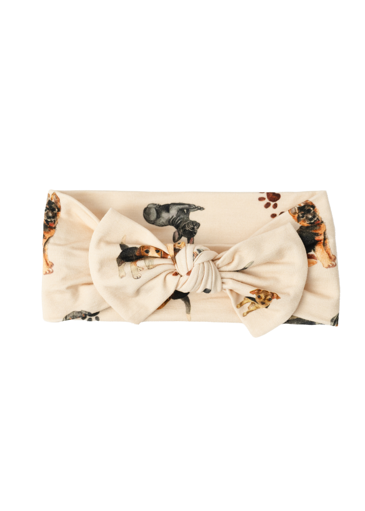 Puppies and Paw Prints Hair Bow