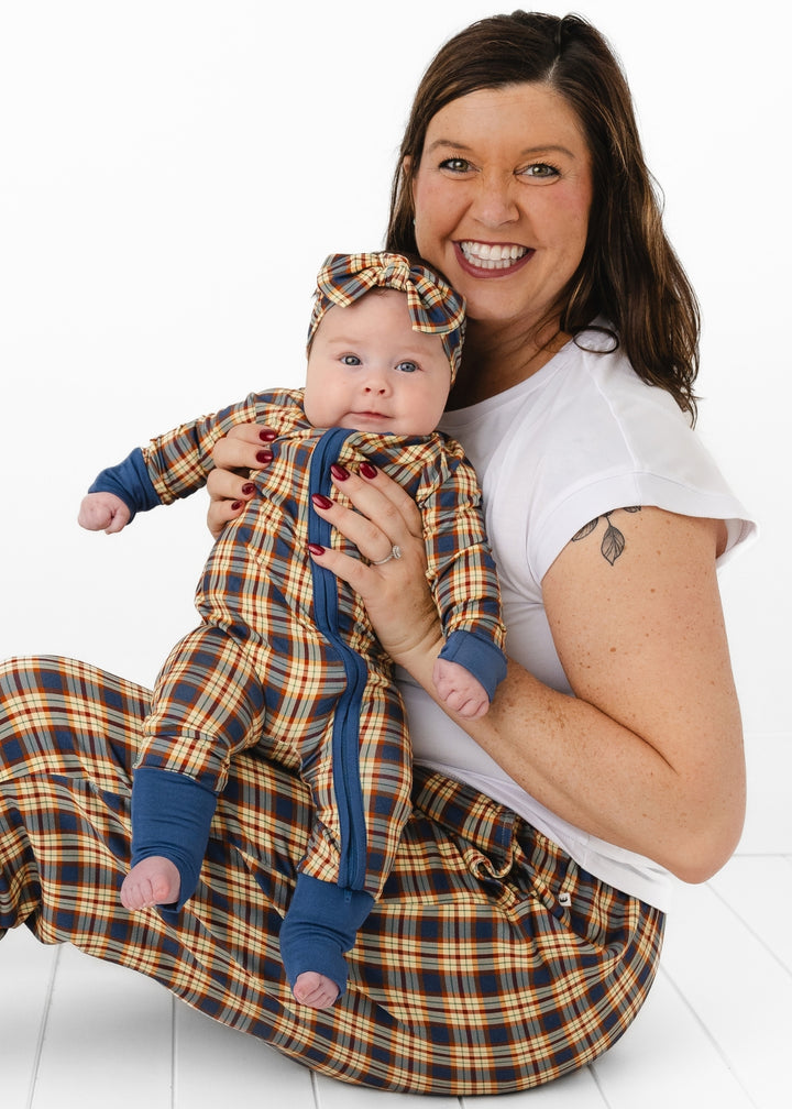 Blue Fall Plaid Adult Unisex Jogger Pants