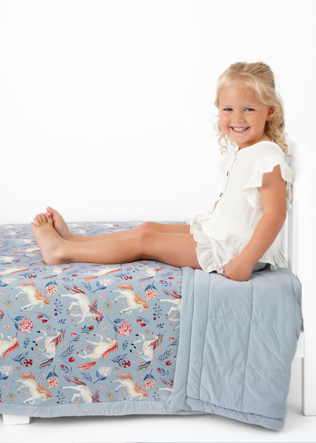 Unicorns Large Quilted Bamboo Blanket