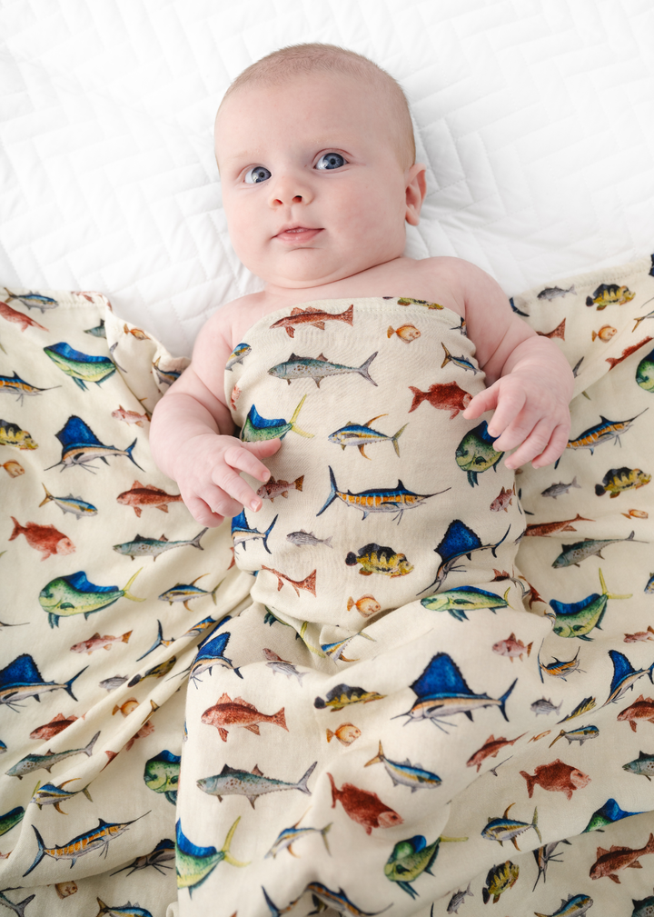 Deep Sea Fishing Swaddle Blanket