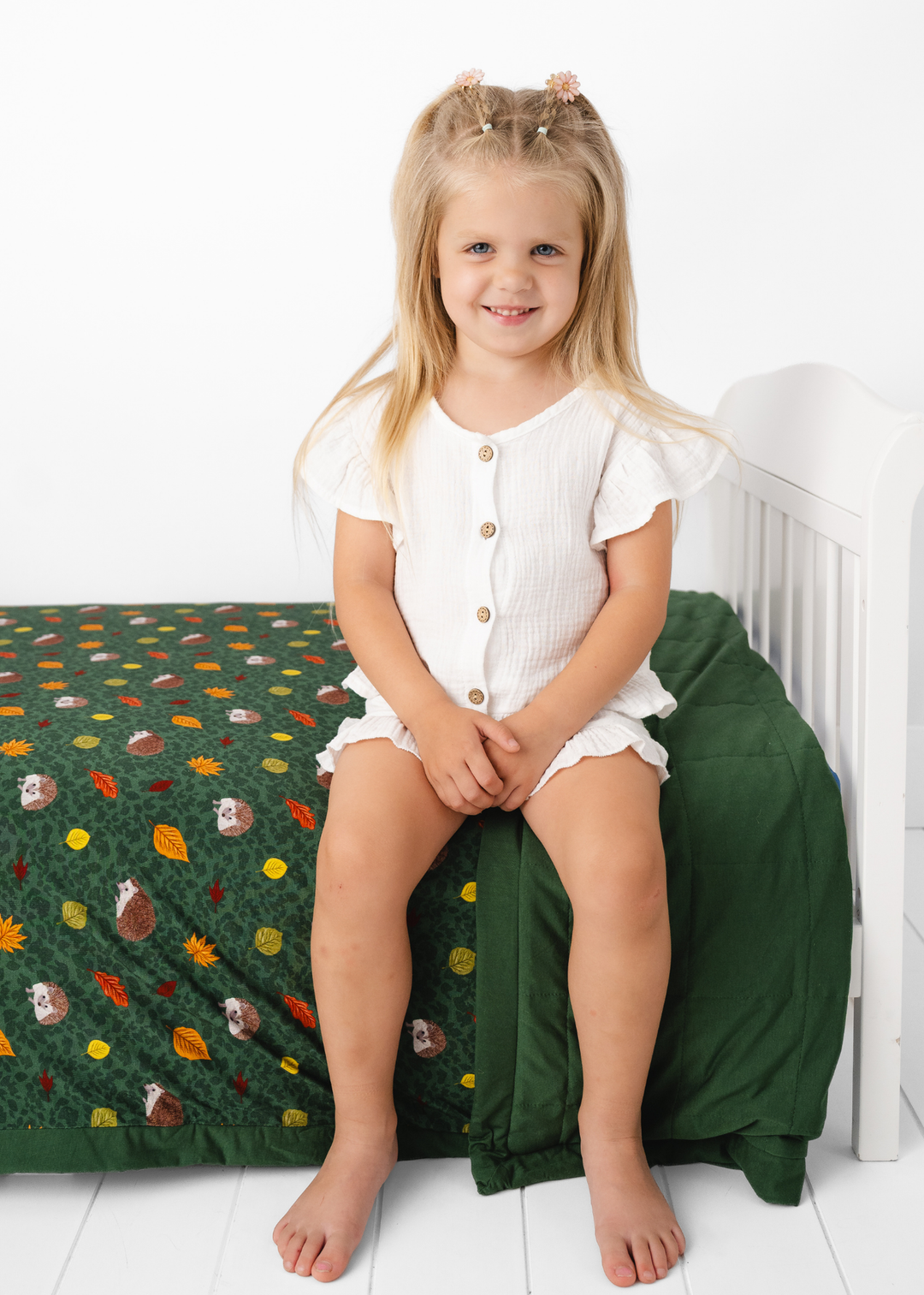 Hedgehogs Large Quilted Bamboo Blanket