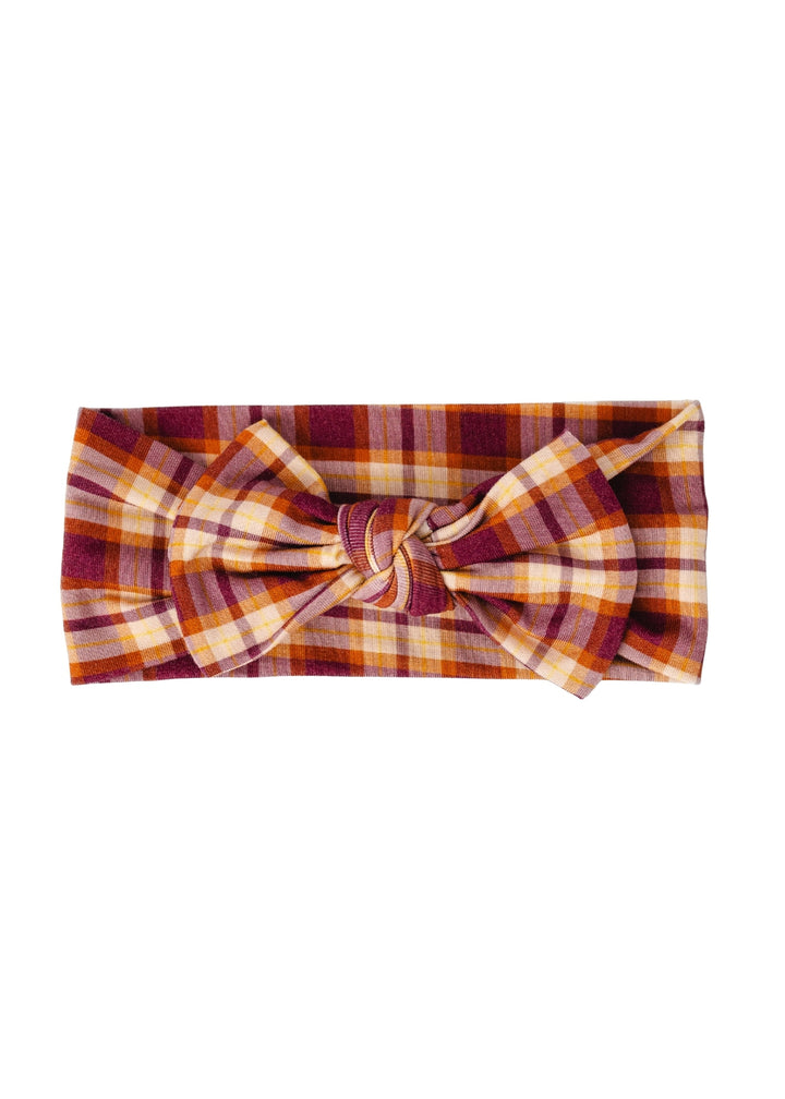 Purple Fall Plaid Hair Bow