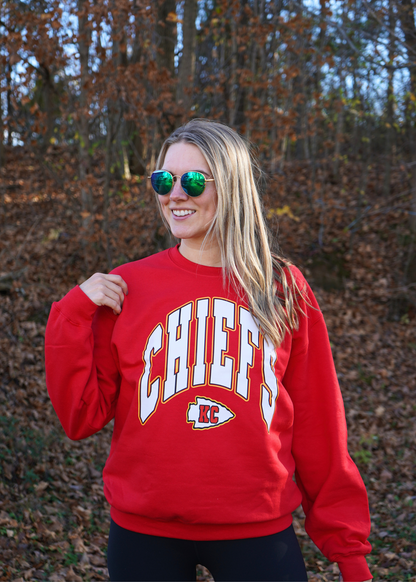 KANSAS CITY CHIEFS Red Women's Crewneck Sweatshirt