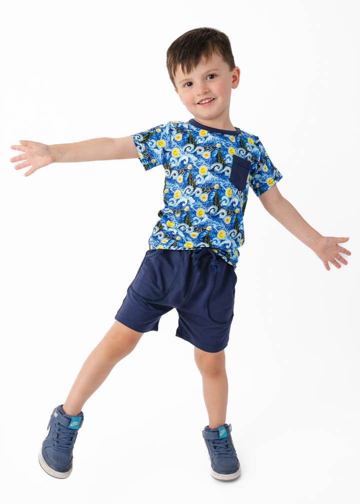 Starry Night Pocket Tee & Short Sets