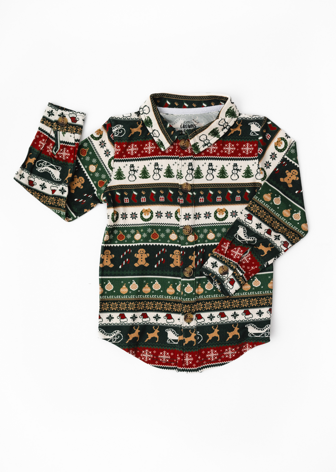 Classic Christmas Kids Button Down Shirt