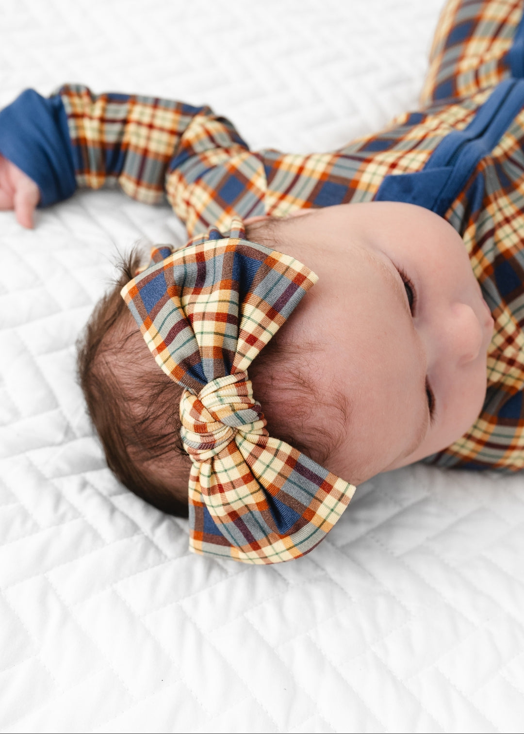 Blue Fall Plaid Hair Bow
