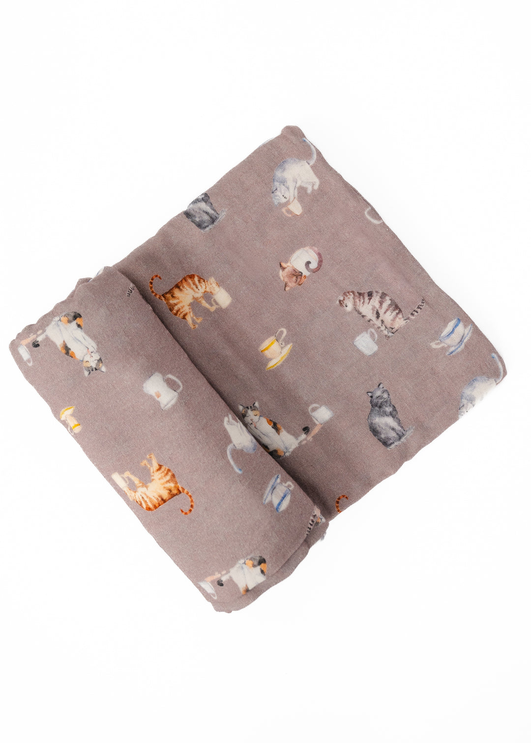 Cats and Coffee Swaddle Blanket