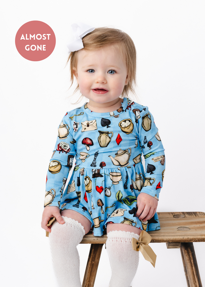 Alice's Tea Party Long Sleeve Baby Dress