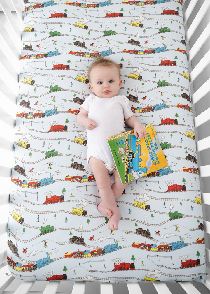Little Engine that Could Bamboo Crib Sheet