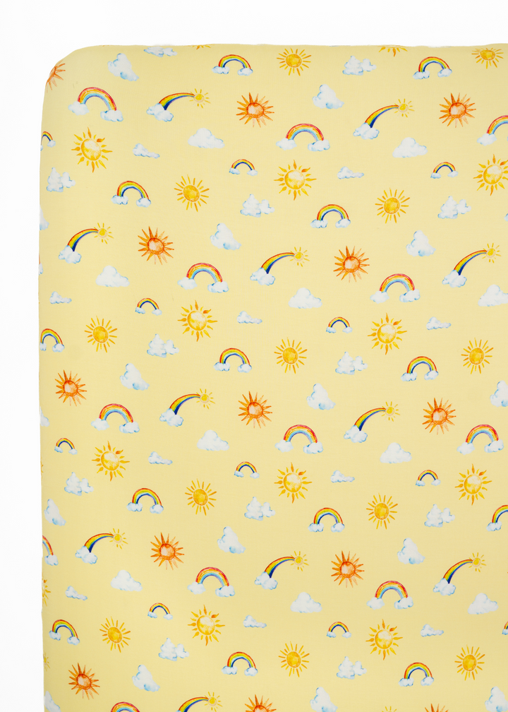 Sunshine & Rainbows Bamboo Crib Sheet