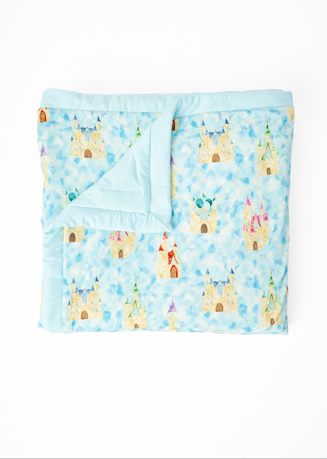 Castles Stained Glass Large Quilted Bamboo Blanket