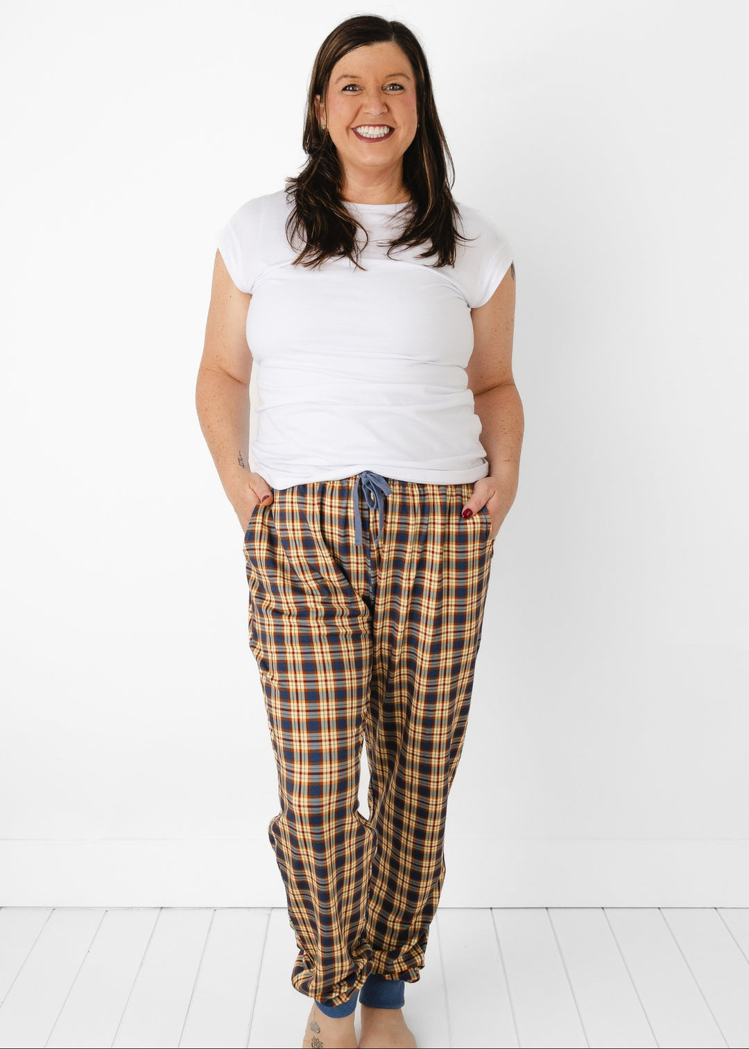 Blue Fall Plaid Adult Unisex Jogger Pants