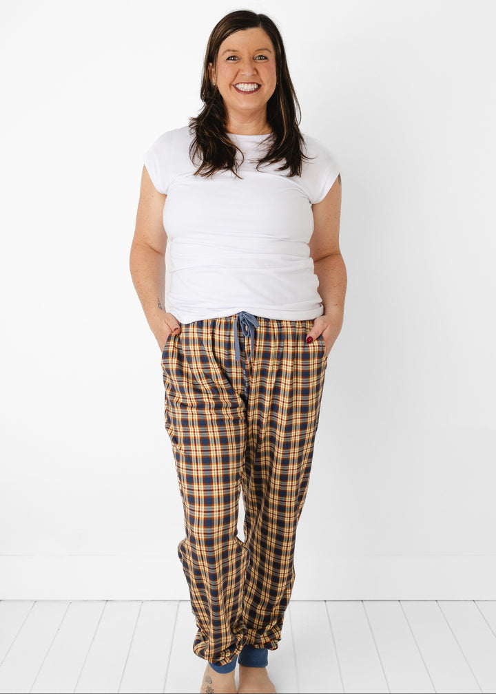 Blue Fall Plaid Adult Unisex Jogger Pants