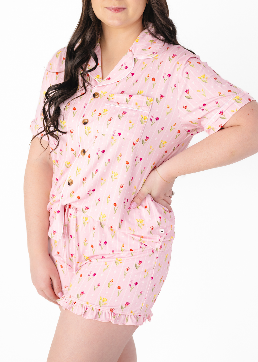 Ann Christine Floral Women's Bamboo Short Pajama Set