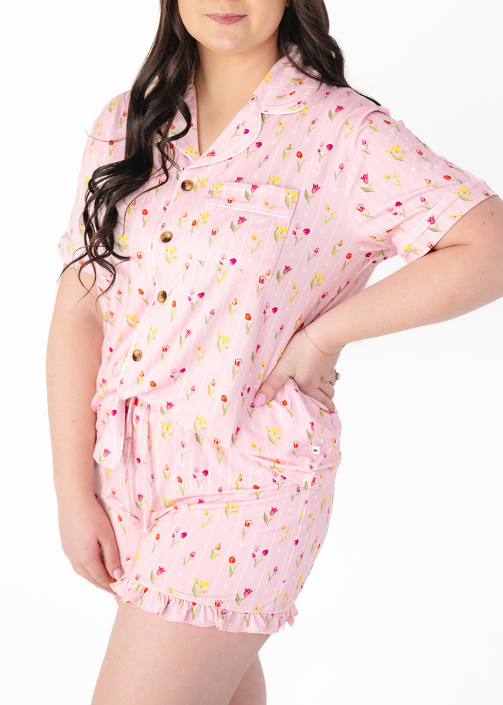 Ann Christine Floral Women's Bamboo Short Pajama Set