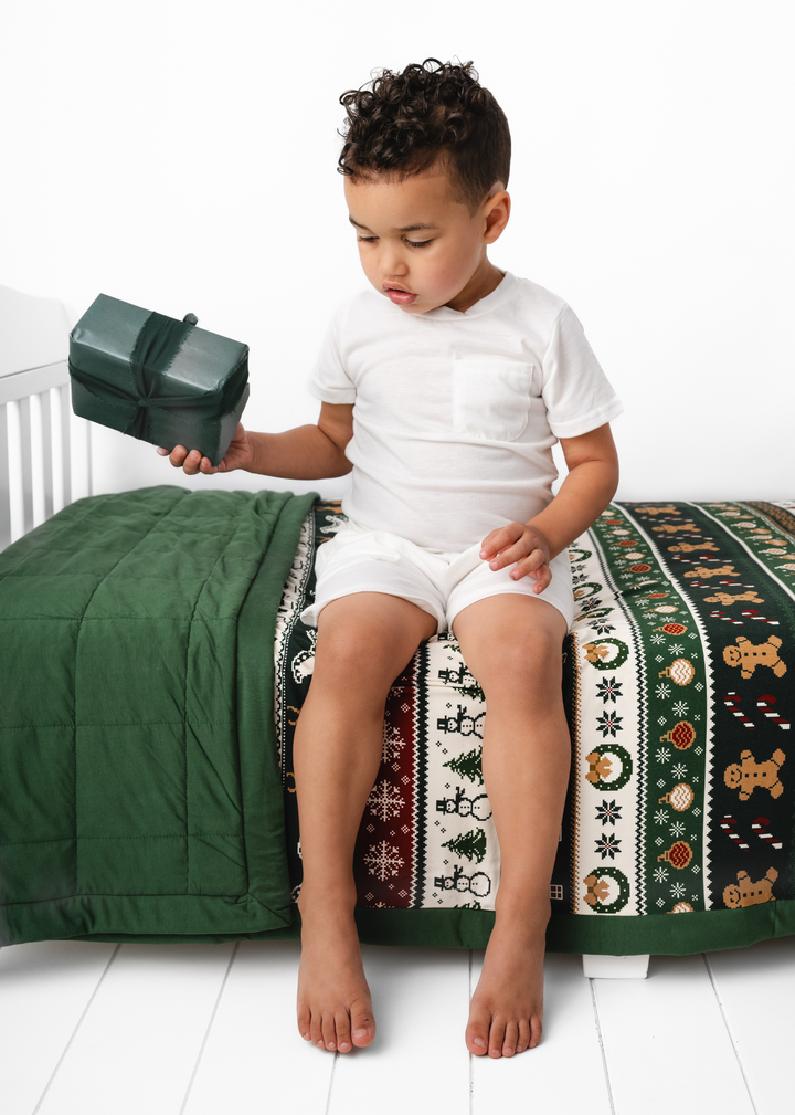 Classic Christmas Large Quilted Bamboo Blanket